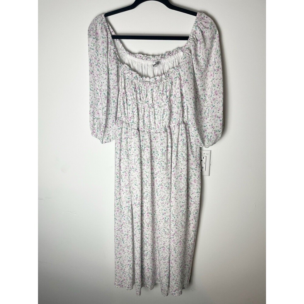 Ever New Curve‎ Maxi Floral White Dress Puff Sleeve Cottagecore Grandma Prairie